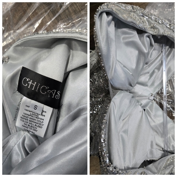 Chicas Elegant Silver Evening Gown - Picture 7 of 12